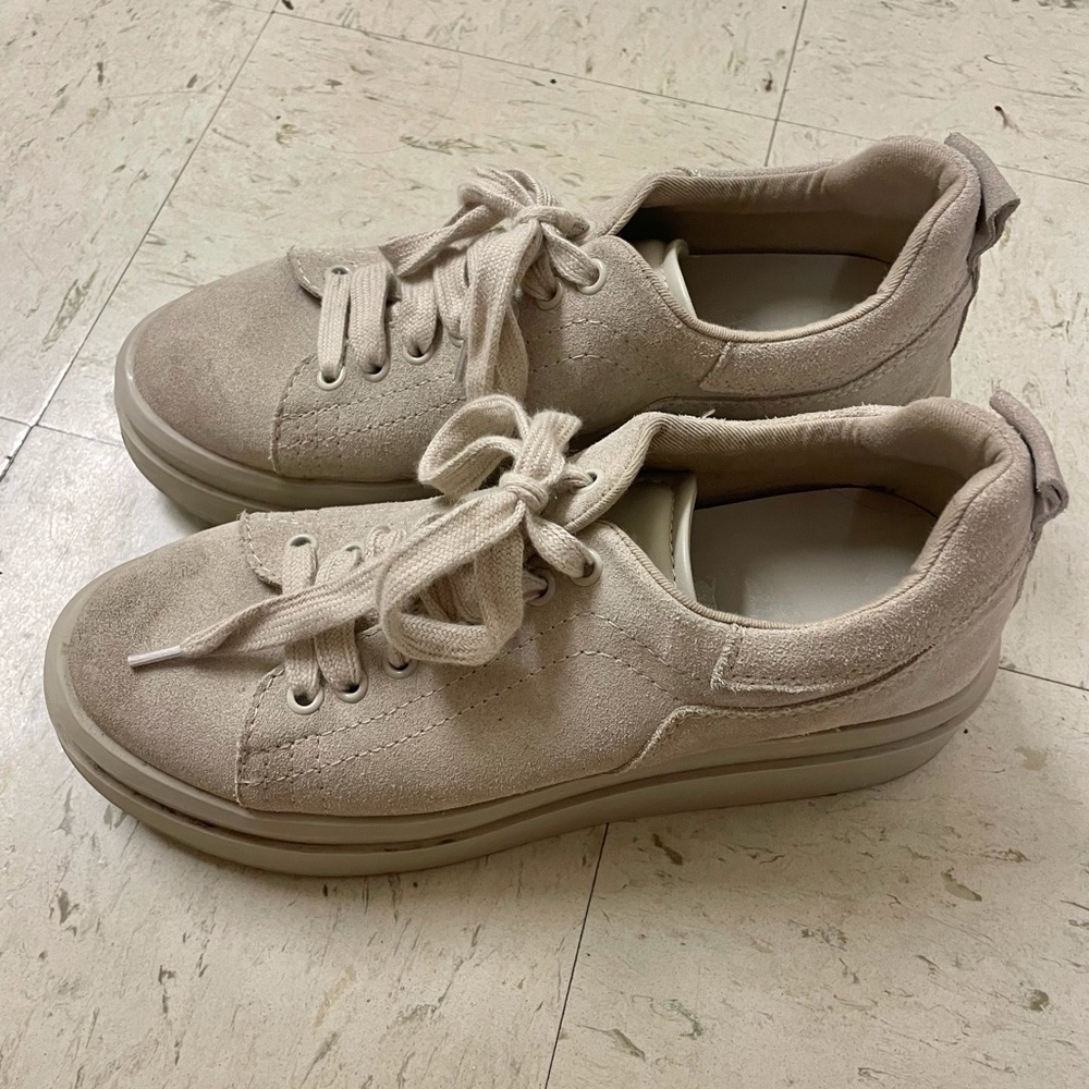 Tan platform zara sneakers